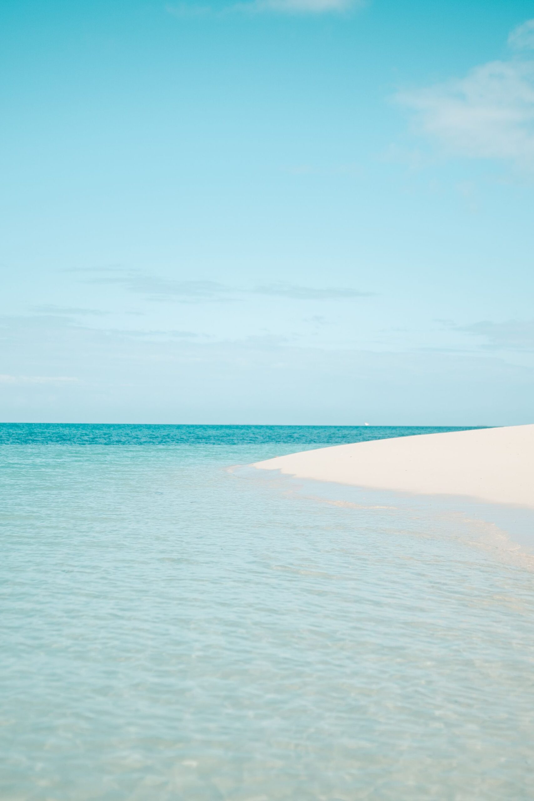 White-sand Zanzibar beach with clear turquoise water