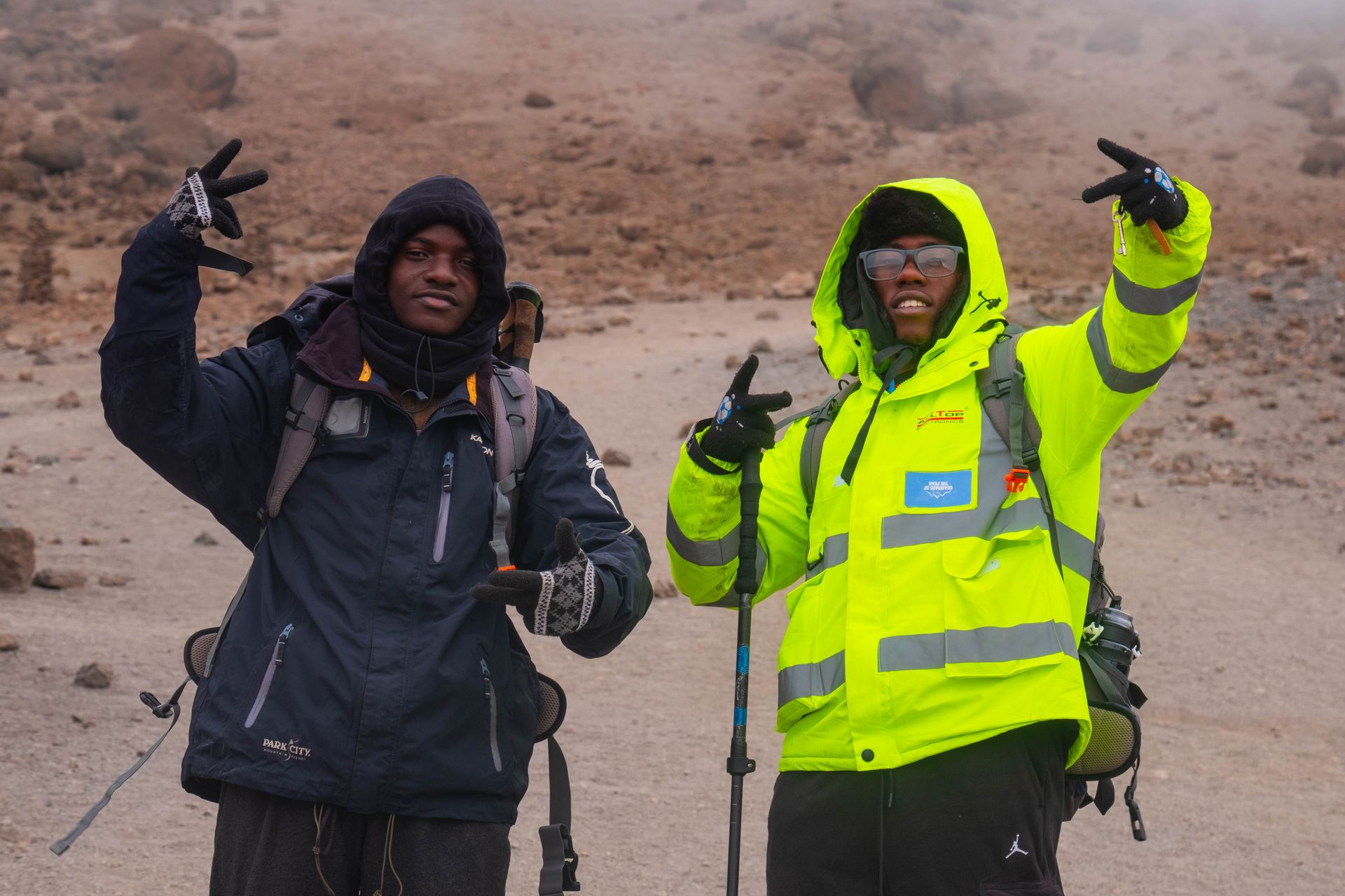 Hikers exploring Mount Kilimanjaro in Tanzania